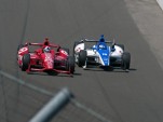 Franchitti and Sato head into turn one - Photo courtesy IZOD IndyCar Series/LAT USA