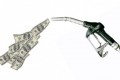 Gas pump with dollars