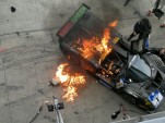 Glickenhaus Ferrari P4/5 Competizione on fire at the 2012 Nürburgring 24 Hour. Image via Facebook.