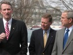 GM CEO Rick Wagoner, Ford CEO Alan Mulally and President Bush