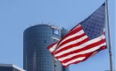 GM Renaissance Center American flag