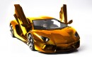 Gold, platinum and diamond encrusted Lamborghini Aventador LP 700-4 model