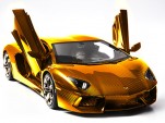 Gold, platinum and diamond encrusted Lamborghini Aventador LP 700-4 model