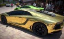 Gold-wrapped Lamborghini Aventador LP 700-4 unveiled by Lamborghini Miami