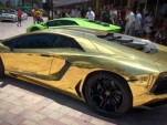 Gold-wrapped Lamborghini Aventador LP 700-4 unveiled by Lamborghini Miami