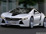 Green BMW sports car based on Vision EfficientDynamics Concept rendering