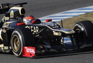 Grosjean in the Lotus/Renault - Courtesy Lotus F1 Team