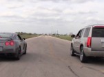 Hennessey twin-turbo Escalade squares off against 2011 Nissan GT-R