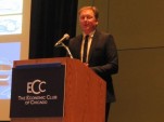 Henrik Fisker speaking at Economic Club of Chicago luncheon, 2013 Chicago Auto Show