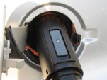 Home-made J-1772 adaptor for Tesla Roadster charging cord, built and used by Michael Thwaite