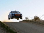 Hyundai Veloster rally car flies through the air