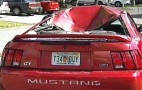 Ice Falls From Sky and Smashes Mustang