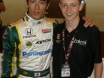 Indy car driver Takuma Sato and Zach Veach - Photo courtesy www.zachveach.com