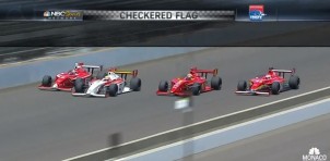Indy Lights four-wide finish at the 2013 Freedom 100