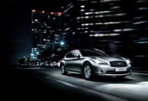 Infiniti's M35hL extended wheelbase hybrid sedan, from the 2012 Beijing Auto Show