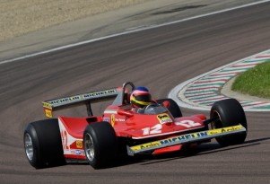 Jacques Villeneuve drives his father's 1979 Ferrari 312 T4 at Fiorano