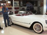 Jay Leno and Ed Welburn and a 1953 Corvette
