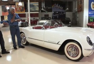 Jay Leno and Ed Welburn and a 1953 Corvette