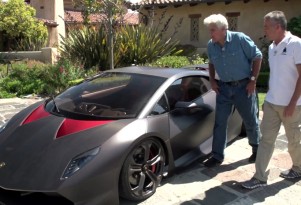 Jay Leno and Maurizio Reggiani discuss the Lamborghini Sesto Elemento