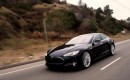 Jay Leno drives Tesla's Model S sedan