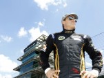 Jean Alesi at Indianapolis Motor Speedway's Pagoda - photo courtesy IZOD IndyCar Series