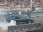John Marshall warms the tires on his 1972 Corvette at Carlisle