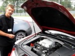 John Rydzewski, assistant chief for GM small-block product team, with 2011 Cadillac CTS-V Coupe