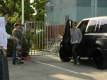 Justin Bieber steps out of his ‘Kahn Branded’ Range Rover in an L.A. car park