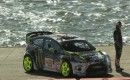 Ken Block, on a barge in San Francisco Bay