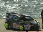 Ken Block, on a barge in San Francisco Bay