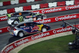 Kimi Raikkonen and Ken Block side by side at the Rally Portugal SSS.