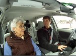 Kyle Thibaut and his grandmother in 2012 Toyota Prius Plug-In Hybrid (CrunchGear TV)