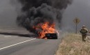 Lamborghini Aventador LP 700-4 on fire in Southern California - Image courtesy John Evans
