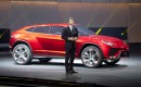 Lamborghini CEO Stephan Winkelmann and the 2012 Urus SUV concept