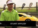 Lamborghini Gallardo races golf ball hit by Stuart Appleby