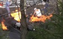 Lauda's 1976 crash, recreated for his biopic 'Rush.'