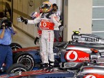 Lewis Hamilton after winning the 2011 Formula 1 Abu Dhabi Grand Prix