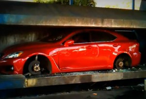 Lexus IS F gets crushed