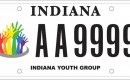 LGBT equality license plate from Indiana, sponsored by the Indiana Youth Group