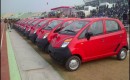 Line of Tata Nanos (Image: Tata Nano Facebook page)