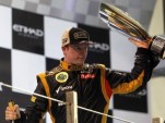 Lotus’ Kimi Räikkönen after winning the 2012 Formula One Abu Dhabi Grand Prix