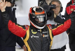 Lotus' Kimi Räikkönen after winning the 2013 Formula 1 Australian Grand Prix