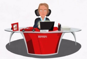 Luca di Montezemolo as a cartoon character