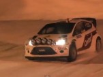 Mads Østberg in his 2013 Ford Fiesta rally car