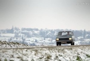 Max Plantinger behind the wheel of his Audi 80 Variant