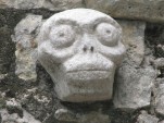 Mayan skull carving at Cobá, Yucatan Peninsula [photo: John Voelcker]