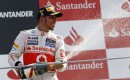 McLaren's Lewis Hamilton on the podium at the 2012 Formula 1 Italian Grand Prix