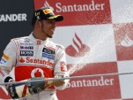 McLaren's Lewis Hamilton on the podium at the 2012 Formula 1 Italian Grand Prix