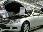 Mercedes' C-Class wagon production line in Bremen, Germany