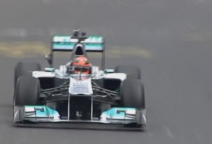 Michael Schumacher drives the Nordschleife in an F1 car